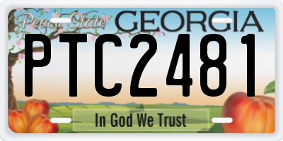 GA license plate PTC2481