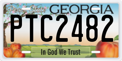 GA license plate PTC2482