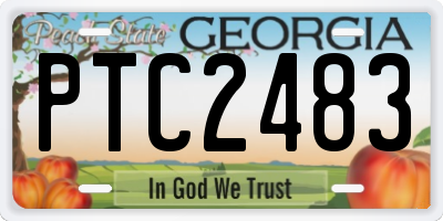 GA license plate PTC2483