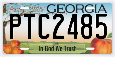 GA license plate PTC2485