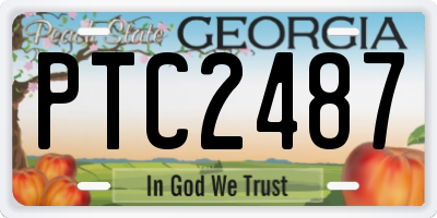 GA license plate PTC2487