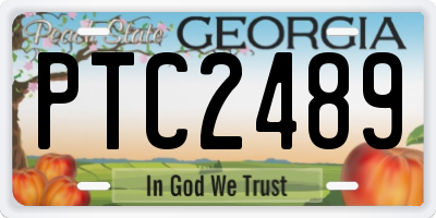 GA license plate PTC2489