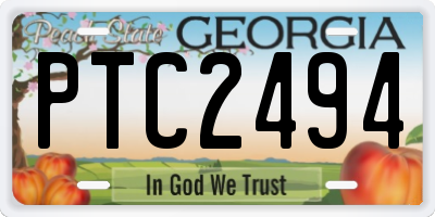 GA license plate PTC2494
