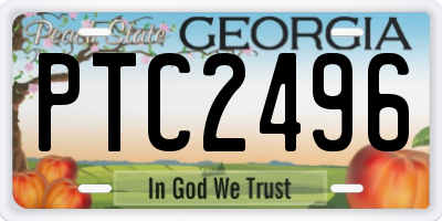 GA license plate PTC2496