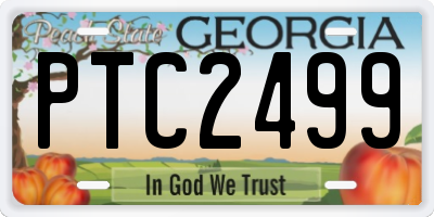 GA license plate PTC2499