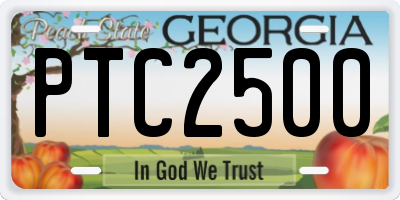 GA license plate PTC2500