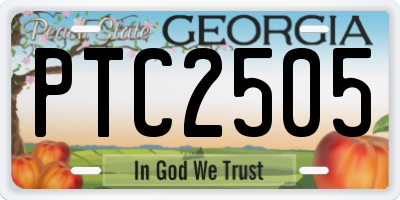 GA license plate PTC2505