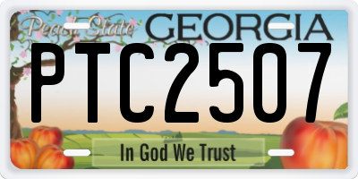 GA license plate PTC2507