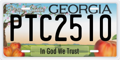 GA license plate PTC2510