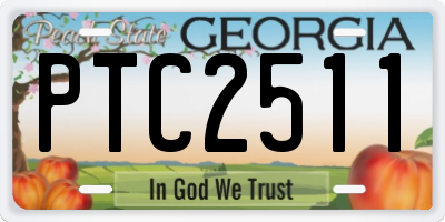 GA license plate PTC2511