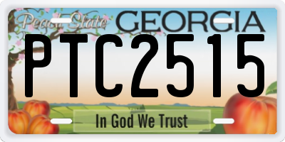 GA license plate PTC2515