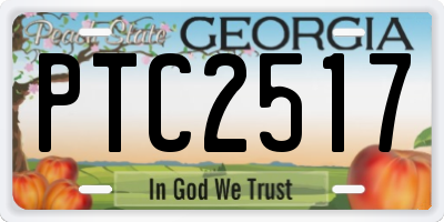 GA license plate PTC2517