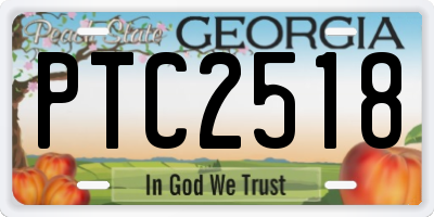 GA license plate PTC2518