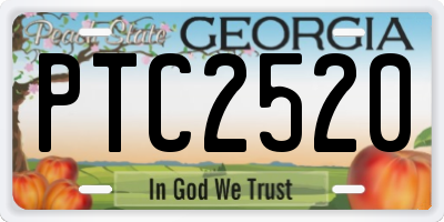 GA license plate PTC2520