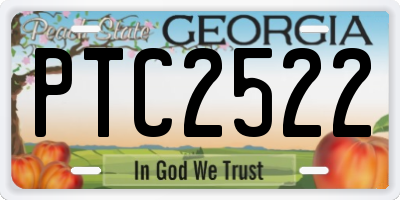 GA license plate PTC2522