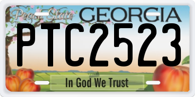 GA license plate PTC2523