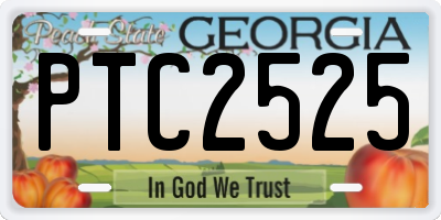 GA license plate PTC2525