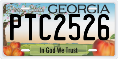 GA license plate PTC2526