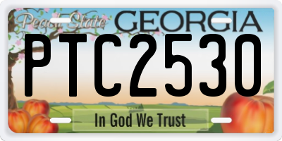 GA license plate PTC2530