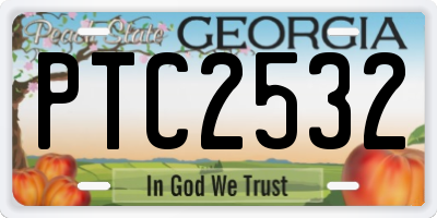 GA license plate PTC2532