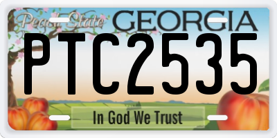GA license plate PTC2535