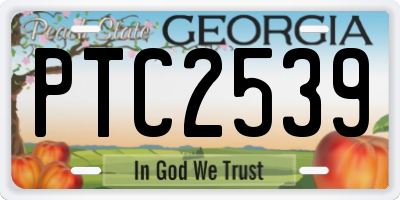 GA license plate PTC2539