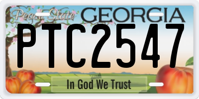 GA license plate PTC2547