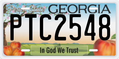 GA license plate PTC2548