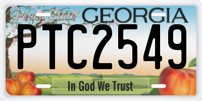 GA license plate PTC2549