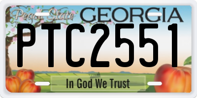GA license plate PTC2551