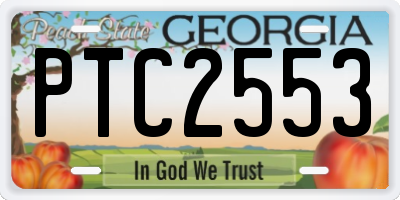 GA license plate PTC2553