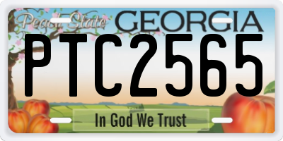 GA license plate PTC2565