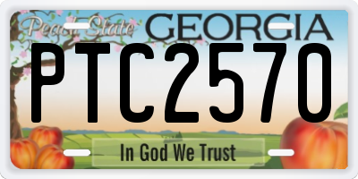 GA license plate PTC2570