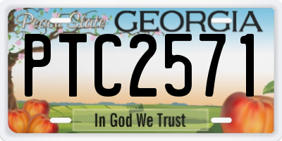 GA license plate PTC2571
