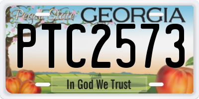 GA license plate PTC2573