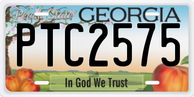 GA license plate PTC2575