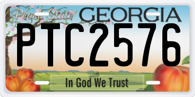 GA license plate PTC2576