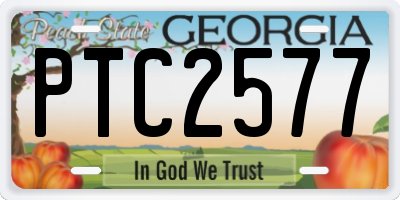 GA license plate PTC2577