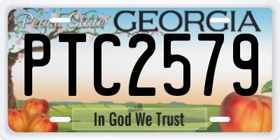 GA license plate PTC2579