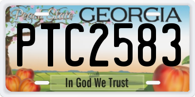 GA license plate PTC2583