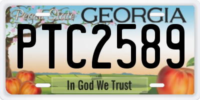 GA license plate PTC2589