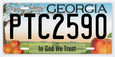 GA license plate PTC2590