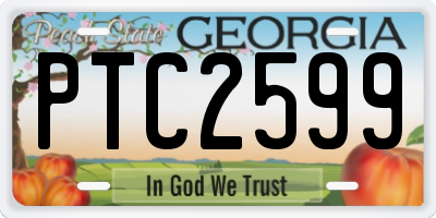 GA license plate PTC2599