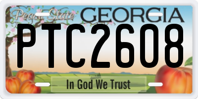 GA license plate PTC2608