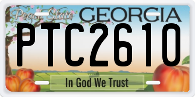 GA license plate PTC2610