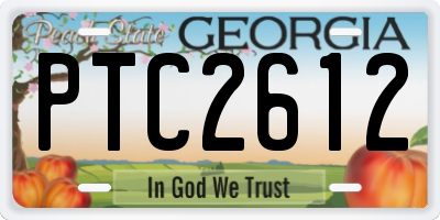 GA license plate PTC2612