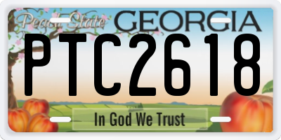 GA license plate PTC2618