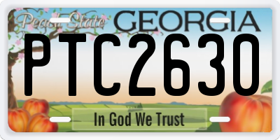 GA license plate PTC2630