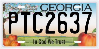 GA license plate PTC2637