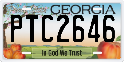 GA license plate PTC2646
